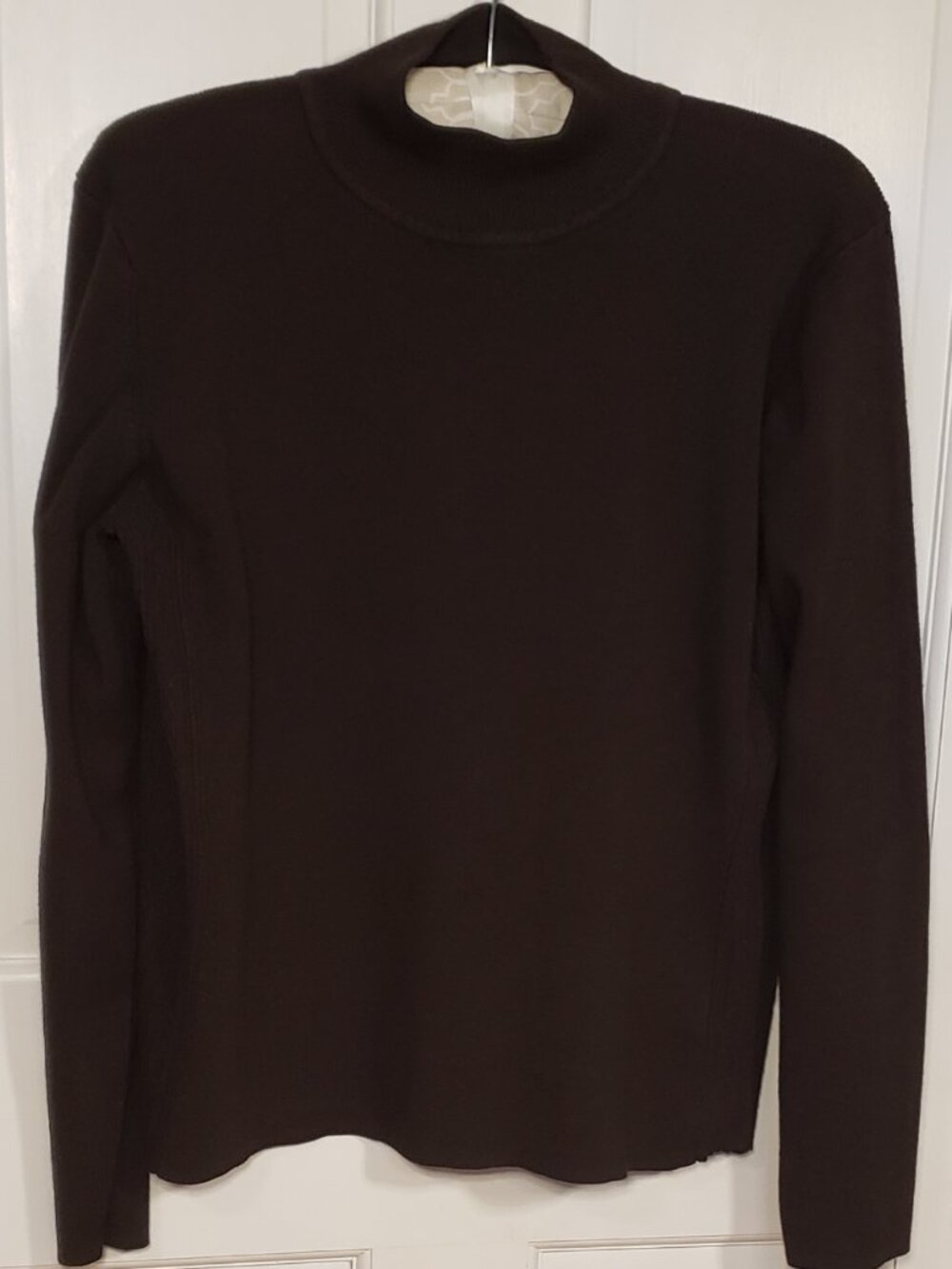 David Brooks Brown Ribbed Turtleneck Sweater | L/G